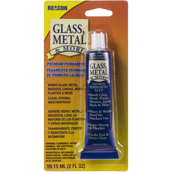 What is a glue I can use on glass, steel and plastic that dries