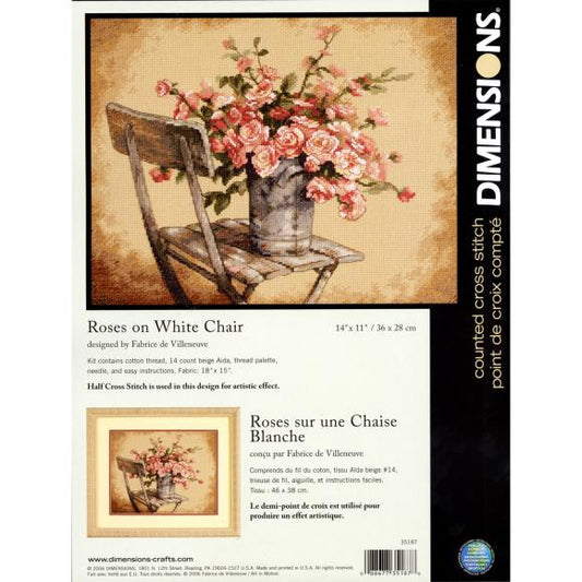 Cross Stitch Kit- Roses on White Chair