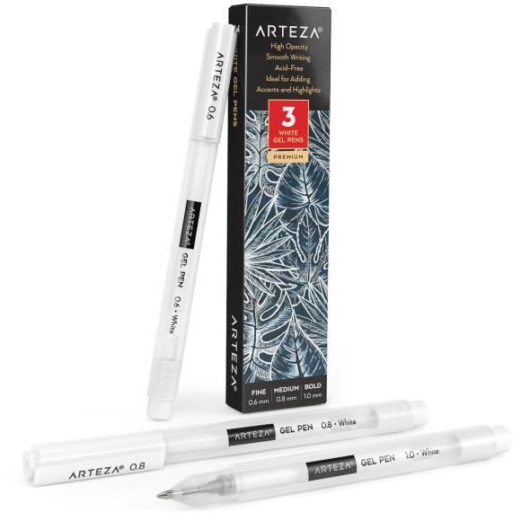 Arteza White Gel Pens- 3 pcs. – Reverie Crafting