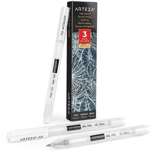 Arteza White Gel Pens- 3 pcs.