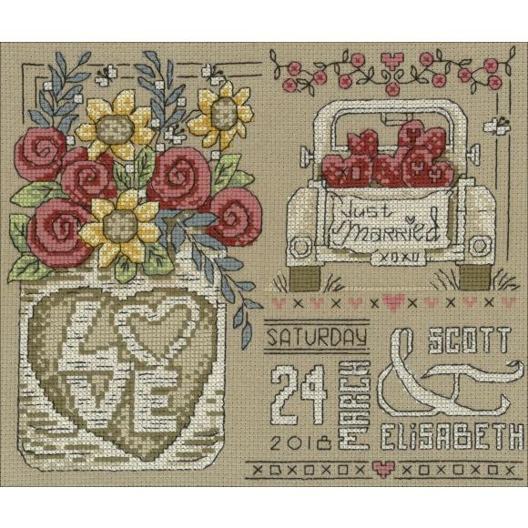 Counted Cross Stitch- Rustic Wedding