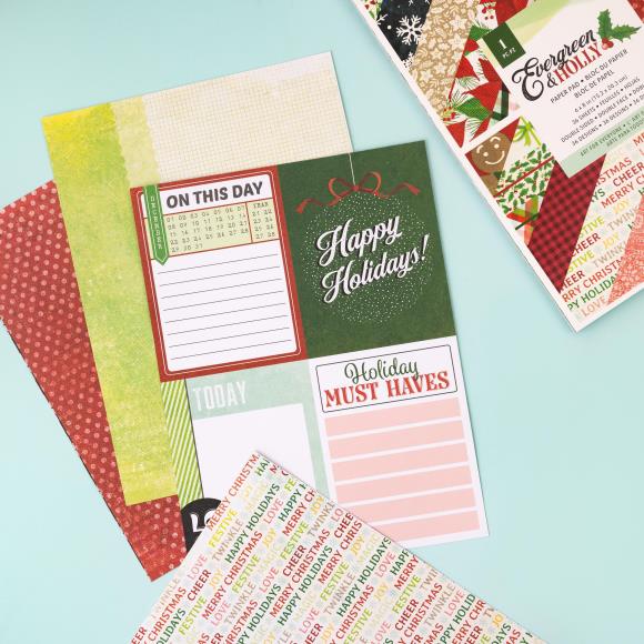 Evergreen & Holly 6x8 Double-sided Paper Pack