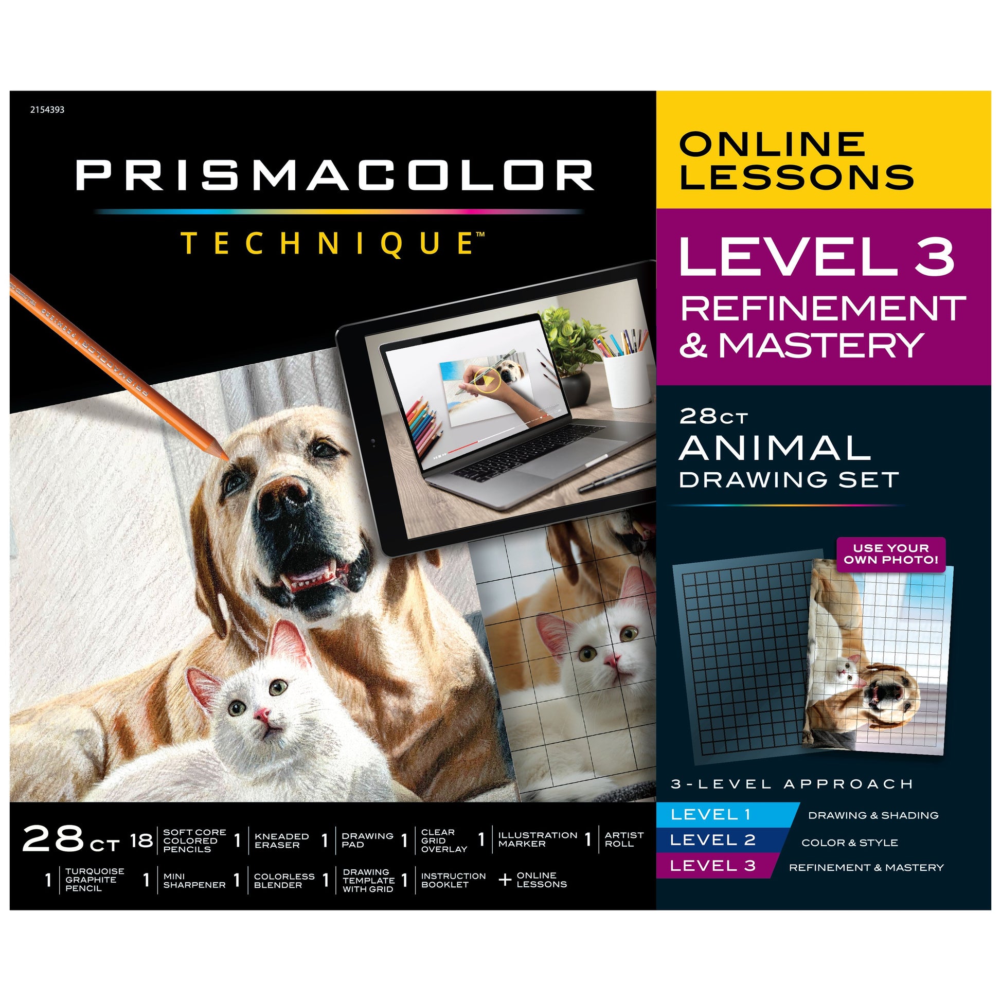 Prismacolor Technique Drawing Set, Level 2 Color & Style, 27-Piece Animal  Drawing Set 