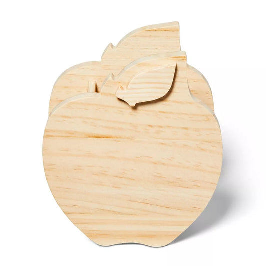 Wooden apple pencil cup