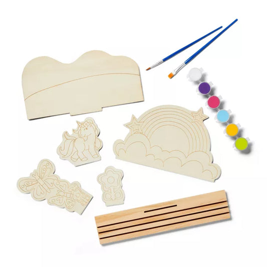 Mondo Llama Paint Your Own Wood Scene Unicorn Kit