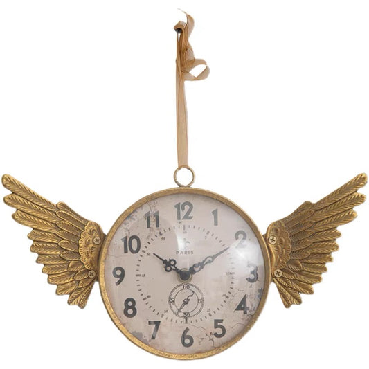 Iron Clock with Angel Wings
