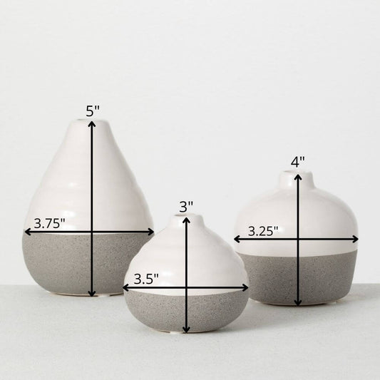 Ceramic Two-Toned Vase Trio